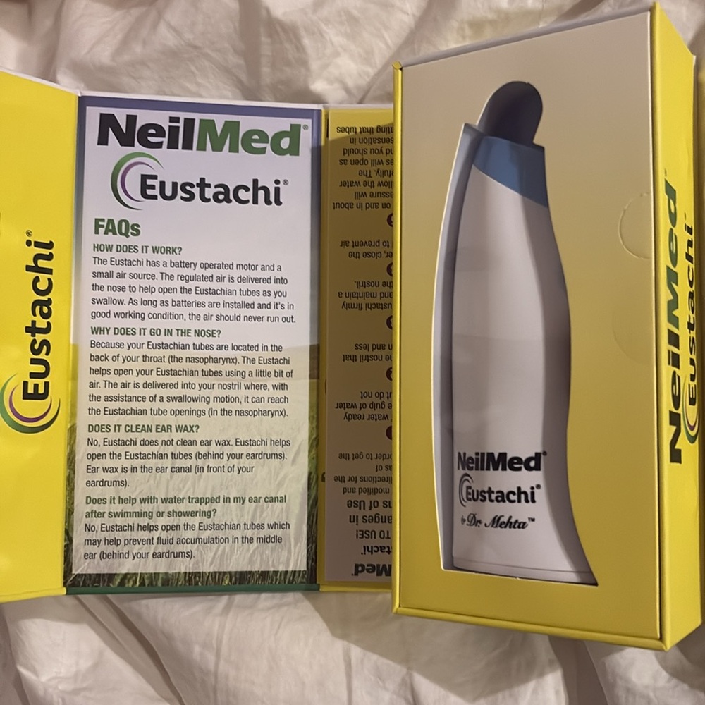 NIB NeilMed Eustachi Ear Pressure Pop Blocked Ears Safely Drug Free Cold & Flu - Picture 2 of 3
